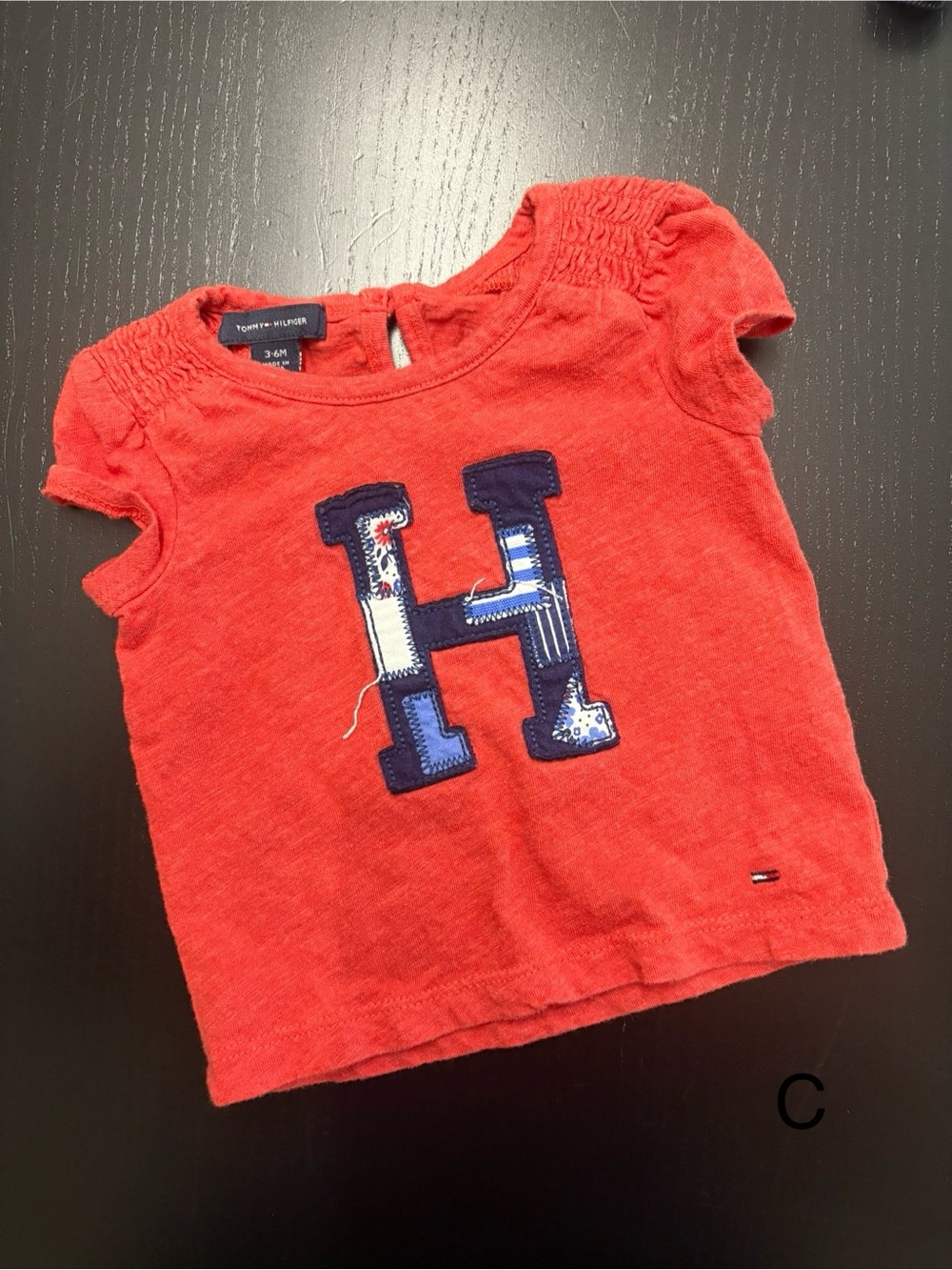 ⭐️2/$11.00⭐️ Tommy Hilfiger 3-6m Tee with Blue 'H' Patch